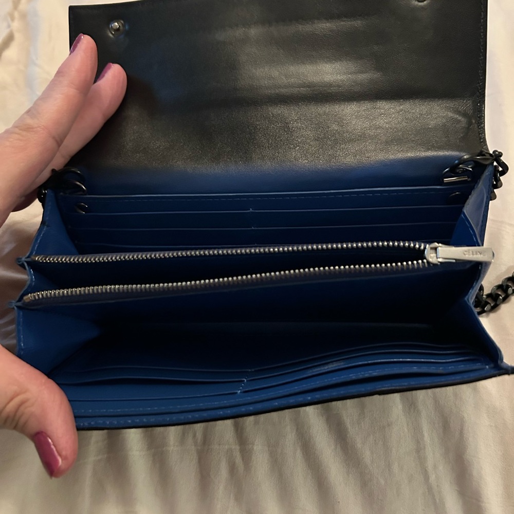 Celine Black and Blue Leather Wallet - Picture 5 of 10